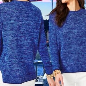 NWT Lilly Pulitzer Bayport Aegean Blue Crew Neck Sweater Size Small